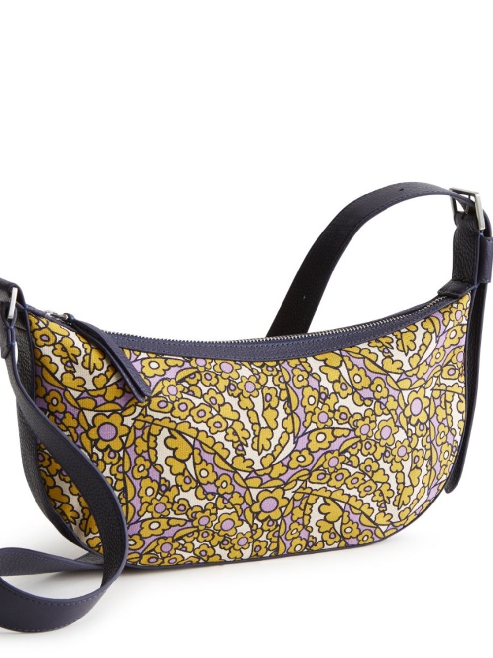 NWT Vera Bradley Oxford Canvas Springbrook Sling Leather Trim Bag Tiny Garden